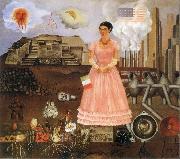 Frida Kahlo The self-portrait of artist and monkey oil painting on canvas